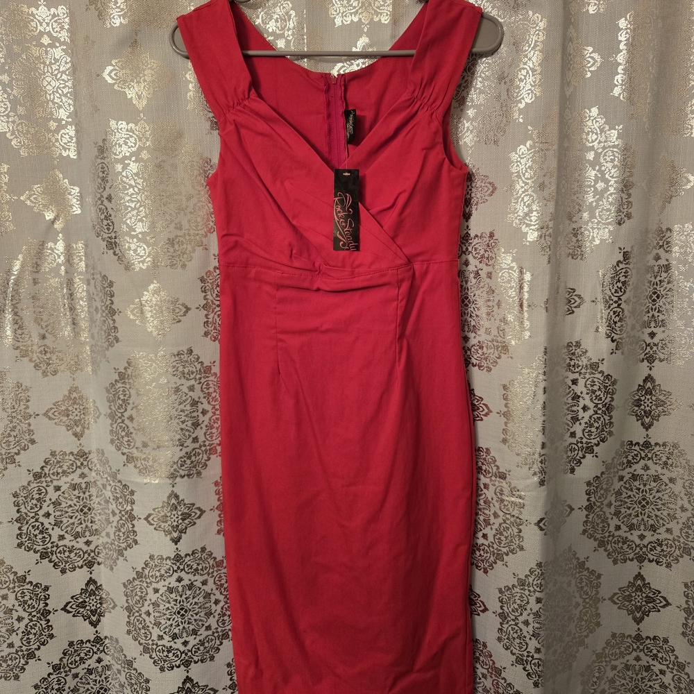 RockSteady Red Diva Midi Dress, Size L